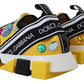 Dolce & Gabbana Yellow Sorrento Crystals Sneakers Shoes