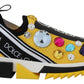 Dolce & Gabbana Yellow Sorrento Crystals Sneakers Shoes