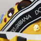 Dolce & Gabbana Yellow Sorrento Crystals Sneakers Shoes