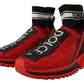 Dolce & Gabbana Red Bling Sorrento Sneakers Socks Shoes