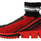 Dolce & Gabbana Red Bling Sorrento Sneakers Socks Shoes