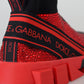 Dolce & Gabbana Red Bling Sorrento Sneakers Socks Shoes