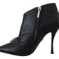 Dolce & Gabbana Black Devotion Quilted Buckled Ankle Boots Shoes