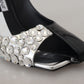 Dolce & Gabbana Black Silver Crystal Double Design High Heels Shoes