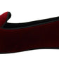 Dolce & Gabbana Bordeaux Velvet Slip-On Loafers Flats Shoes