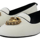 Dolce & Gabbana White Velvet Slip Ons Loafers Flats Shoes