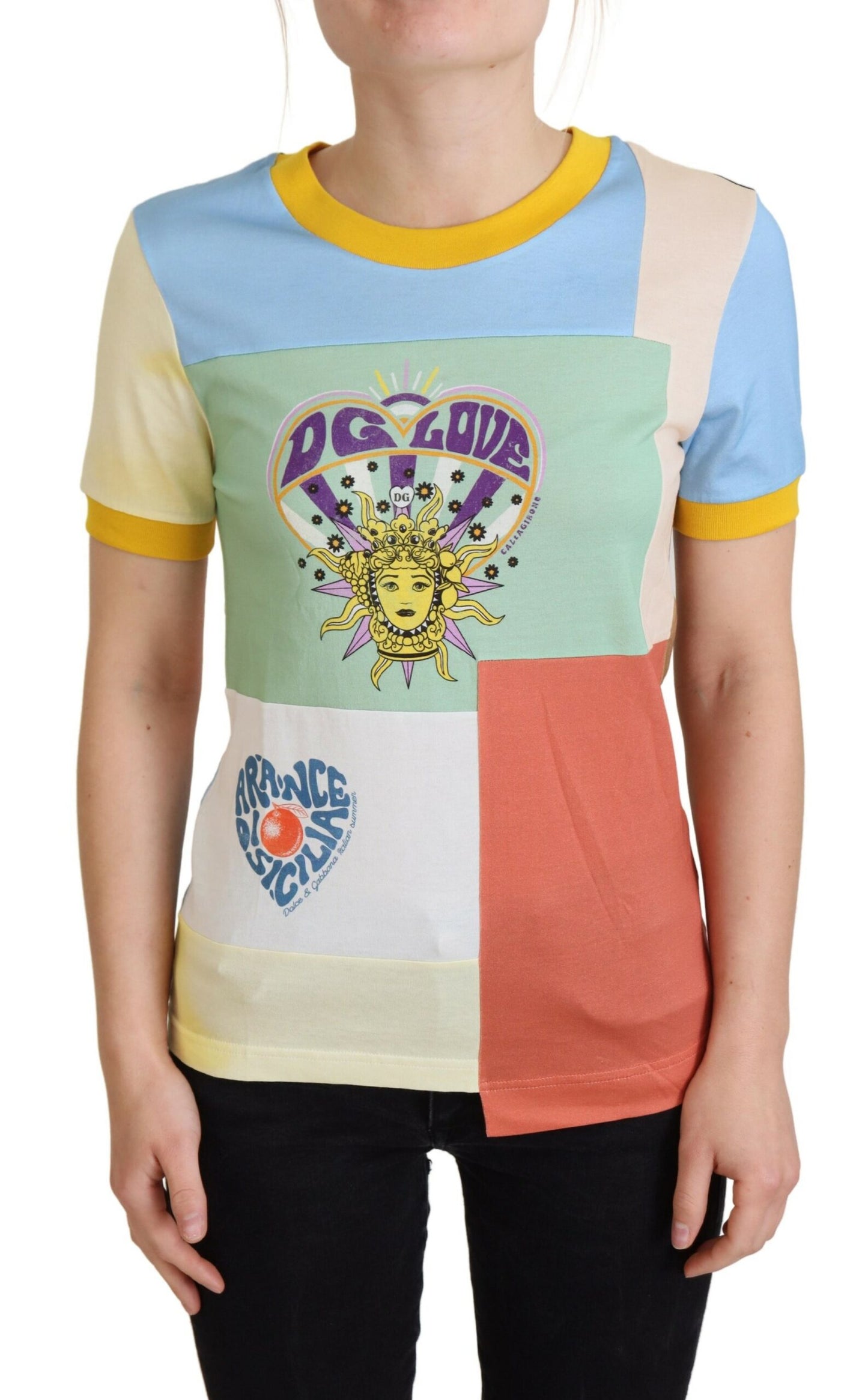 Dolce & Gabbana Multicolor Cotton  DG Love Patchwork