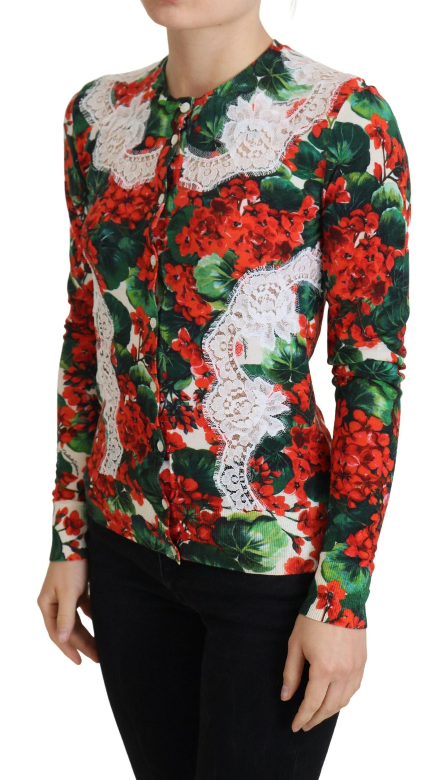 Dolce & Gabbana Multicolor Wool Floral Cardigan Sweater