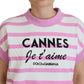 Dolce & Gabbana White Pink CANNES Exclusive T-shirt