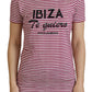 Dolce & Gabbana White Pink Stripe IBIZA Exclusive T-shirt