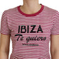 Dolce & Gabbana White Pink Stripe IBIZA Exclusive T-shirt