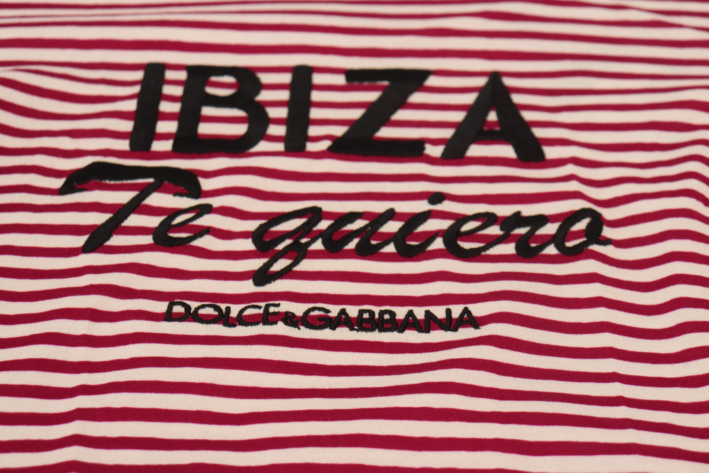 Dolce & Gabbana White Pink Stripe IBIZA Exclusive T-shirt