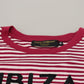 Dolce & Gabbana White Pink Stripe IBIZA Exclusive T-shirt