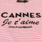 Dolce & Gabbana White Pink CANNES Exclusive T-shirt