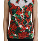 Dolce & Gabbana White Floral Wool Lace Vest Tank Top