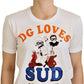 Dolce & Gabbana White Cotton DG Loves SUD  T-shirt