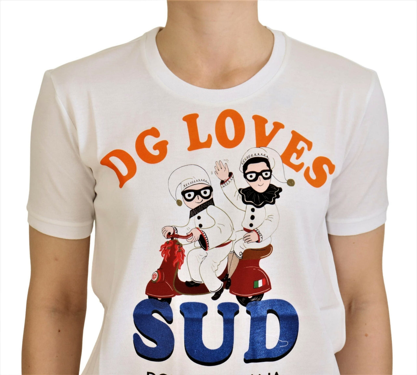 Dolce & Gabbana White Cotton DG Loves SUD  T-shirt