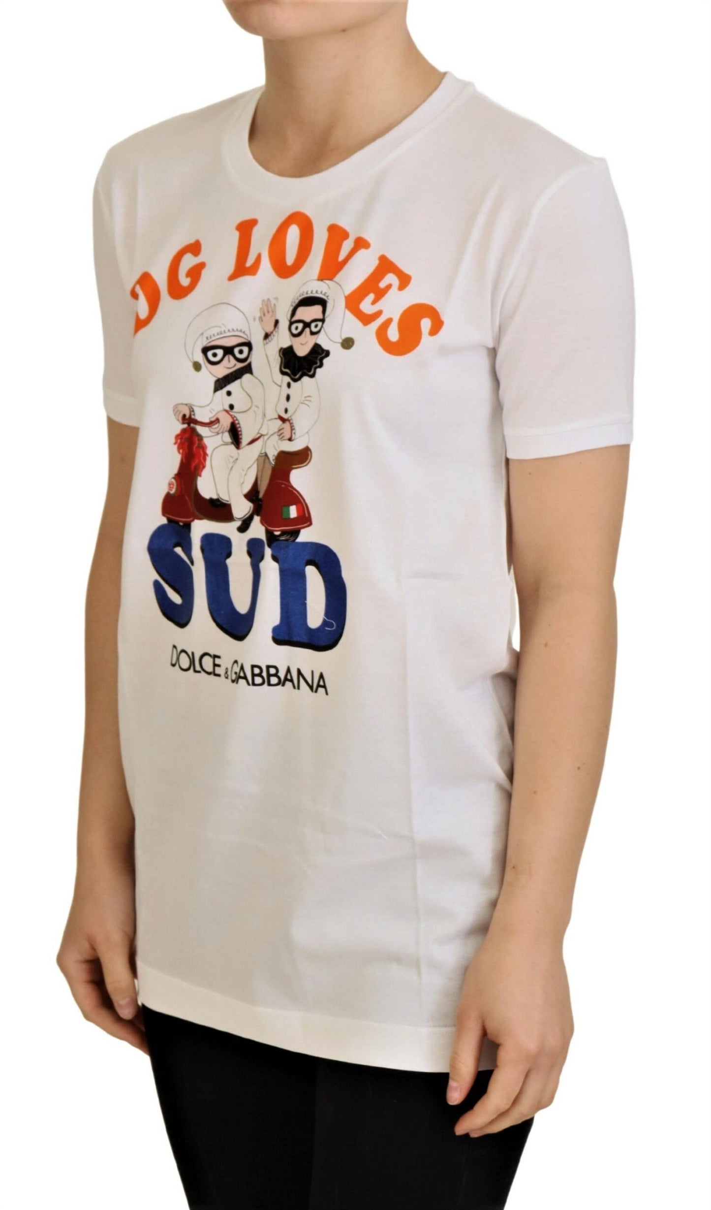 Dolce & Gabbana White Cotton DG Loves SUD  T-shirt