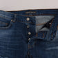 Frankie Morello Blue Wash Torn Dundee Slim Fit Jeans