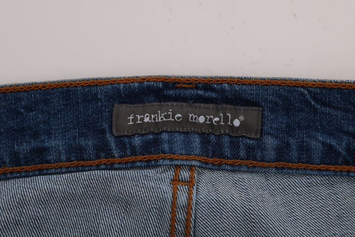 Frankie Morello Blue Wash Torn Dundee Slim Fit Jeans