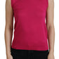 Dolce & Gabbana Pink Silk Vest Pullover Crewneck Tank Top