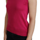 Dolce & Gabbana Pink Silk Vest Pullover Crewneck Tank Top