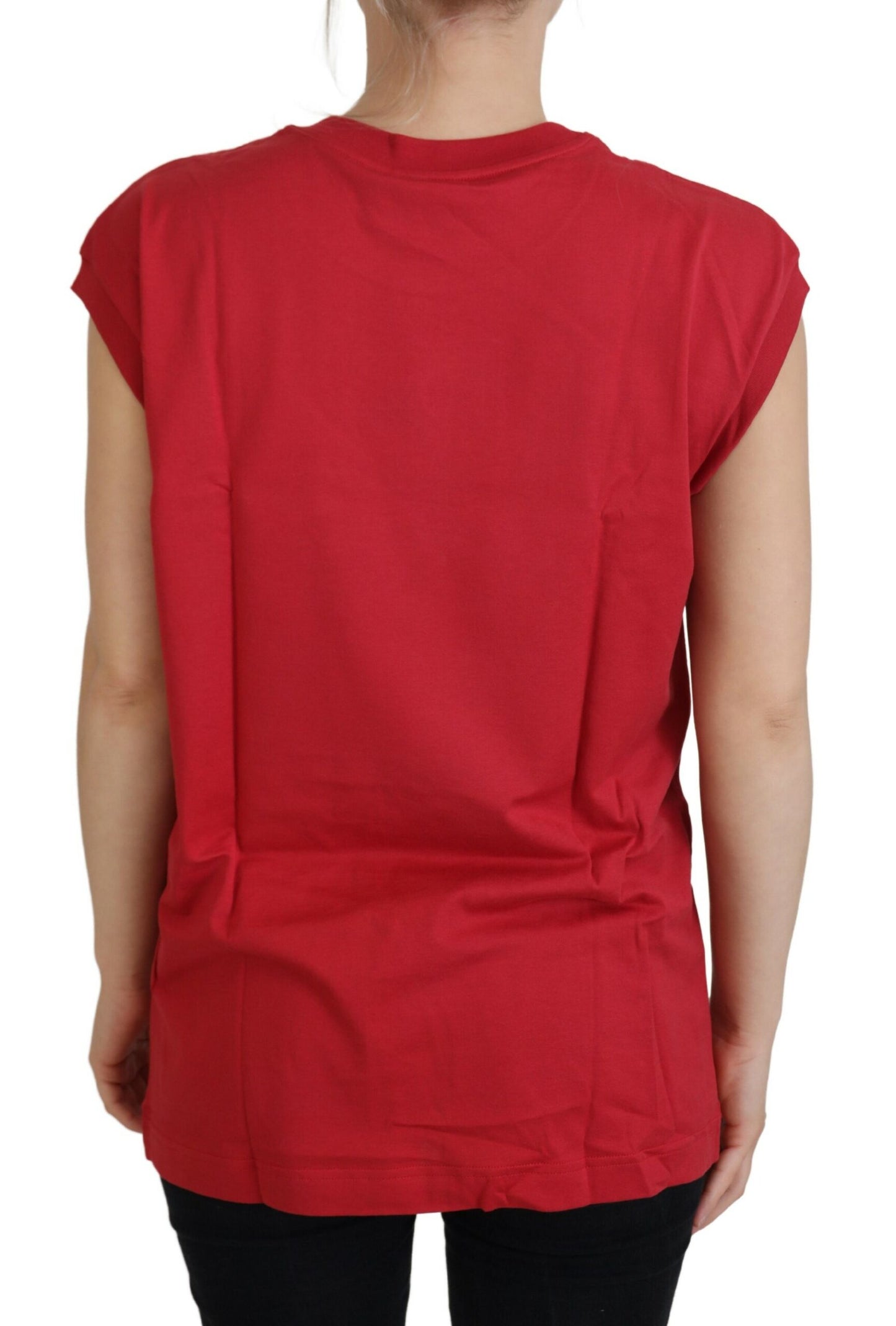 Dolce & Gabbana Red DG Logo Sleeveless T-shirt