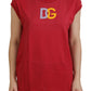 Dolce & Gabbana Red DG Logo Sleeveless T-shirt