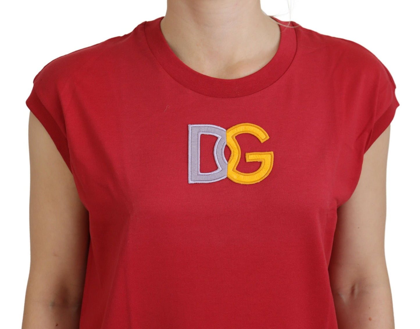 Dolce & Gabbana Red DG Logo Sleeveless T-shirt