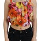 Dolce & Gabbana Blouse Cropped Floral Cotton Tank Top