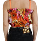 Dolce & Gabbana Blouse Cropped Floral Cotton Tank Top