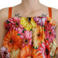 Dolce & Gabbana Blouse Cropped Floral Cotton Tank Top