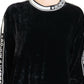 Dolce & Gabbana Black Velvet Crewneck Pullover Sweater