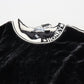 Dolce & Gabbana Black Velvet Crewneck Pullover Sweater