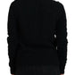 Dolce & Gabbana Black Wool Knit Crewneck Pullover Sweater