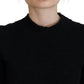 Dolce & Gabbana Black Wool Knit Crewneck Pullover Sweater