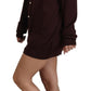 Dolce & Gabbana Maroon Wool Knit Deep V-neck Cardigan Sweater