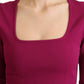 Dolce & Gabbana Purple Red Multicolor Square Neck Pullover Sweater