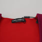 Dolce & Gabbana Purple Red Multicolor Square Neck Pullover Sweater