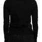 Dolce & Gabbana Black Floral Lace Button Cardigan Sweater