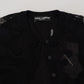 Dolce & Gabbana Black Floral Lace Button Cardigan Sweater