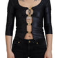 Dolce & Gabbana Black Stretch DG Logo Open Chest Top