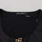 Dolce & Gabbana Black Stretch DG Logo Open Chest Top