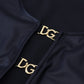 Dolce & Gabbana Black Stretch DG Logo Open Chest Top