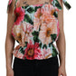 Dolce & Gabbana Multicolor Floral Print Sleeveless Tie Shoulder Top