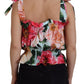 Dolce & Gabbana Multicolor Floral Print Sleeveless Tie Shoulder Top