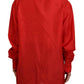 Dolce & Gabbana Red Silk Collared Long Sleeves Dress Shirt Top