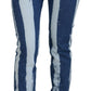 Dolce & Gabbana Cobalt Blue Stripes Skinny Denim Cotton Jeans