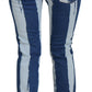 Dolce & Gabbana Cobalt Blue Stripes Skinny Denim Cotton Jeans