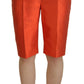 Dolce & Gabbana Orange Silk High Waist Cropped Pants